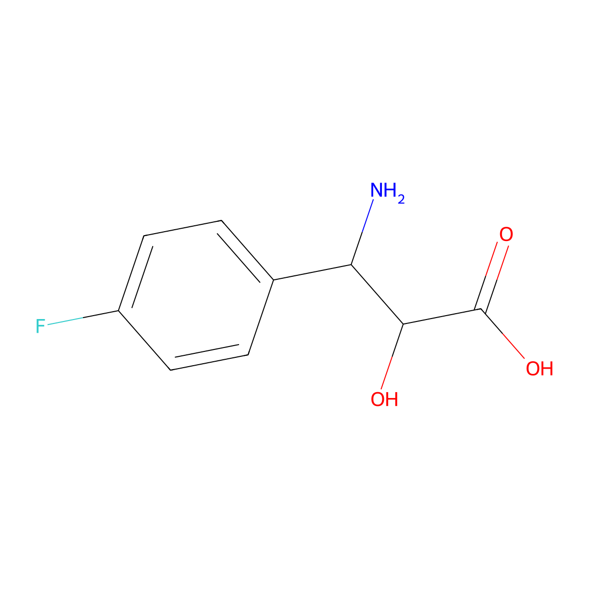 3-Amino-3-(4-fluorophenyl)-2-hydroxypropanoic acid molecular structure, CAS 1378846-57-1