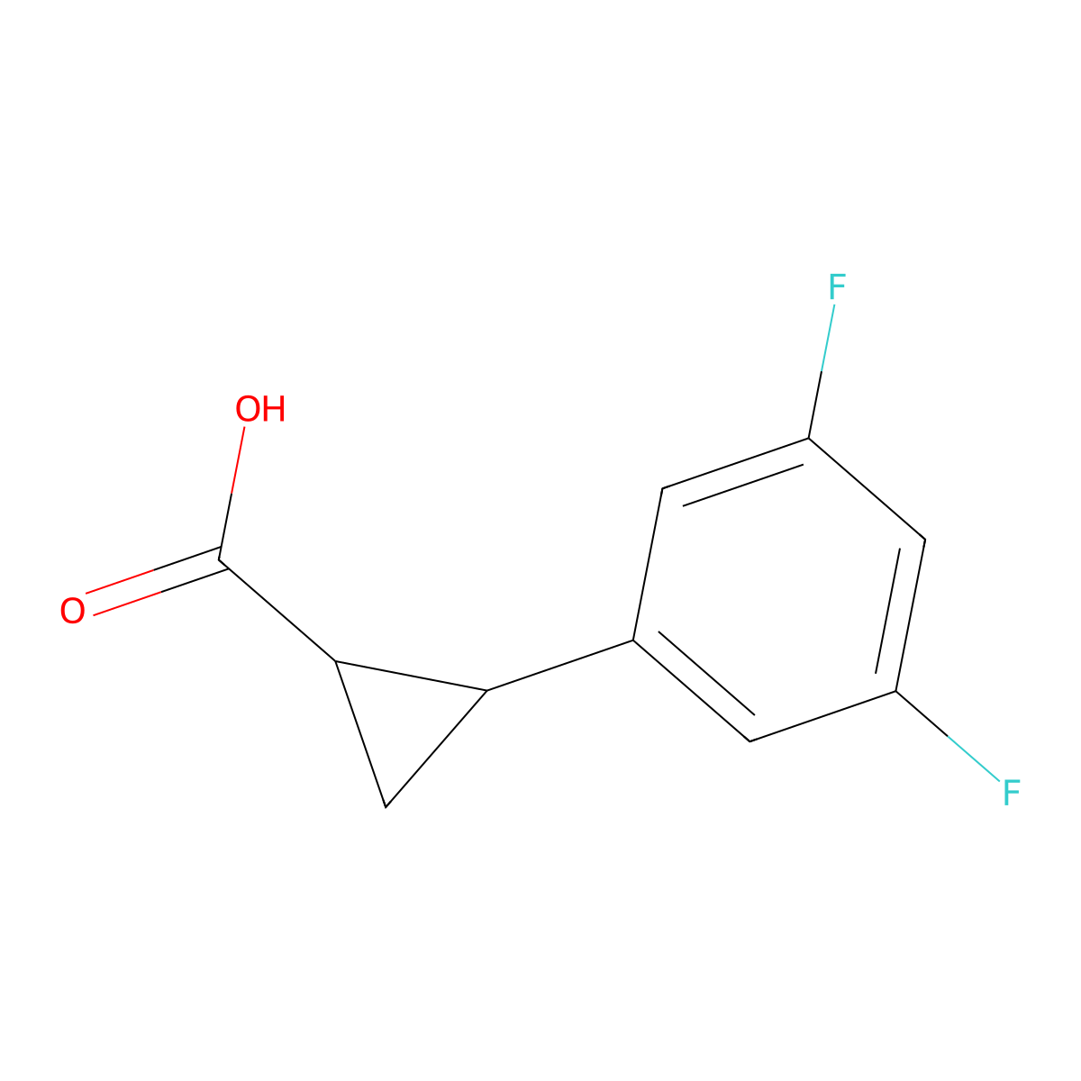 2-(3,5-Difluorophenyl)cyclopropane-1-carboxylic acid molecular structure, CAS 1378846-94-6