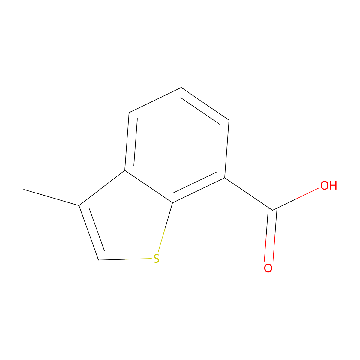 3-Methyl-1-benzothiophene-7-carboxylic acid molecular structure, CAS 1378848-38-4