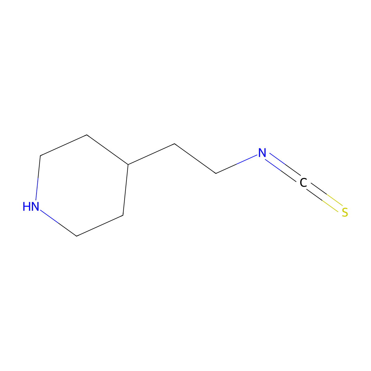 4-(2-Isothiocyanatoethyl)piperidine molecular structure, CAS 1378849-20-7