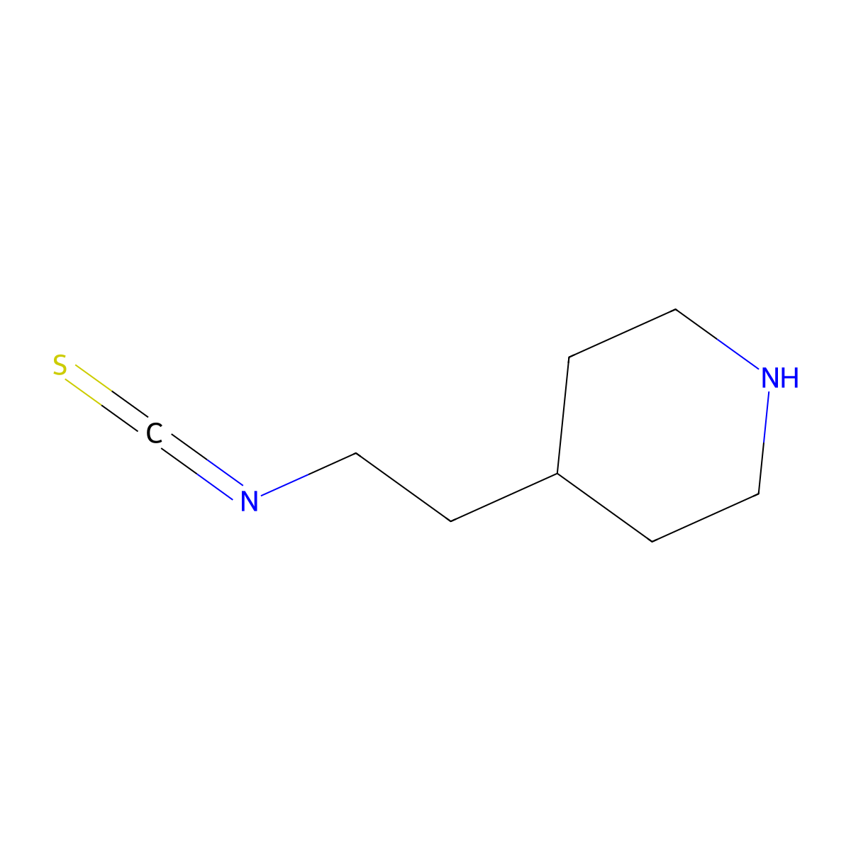 4-(2-Isothiocyanatoethyl)piperidine molecular structure, CAS 1378849-20-7