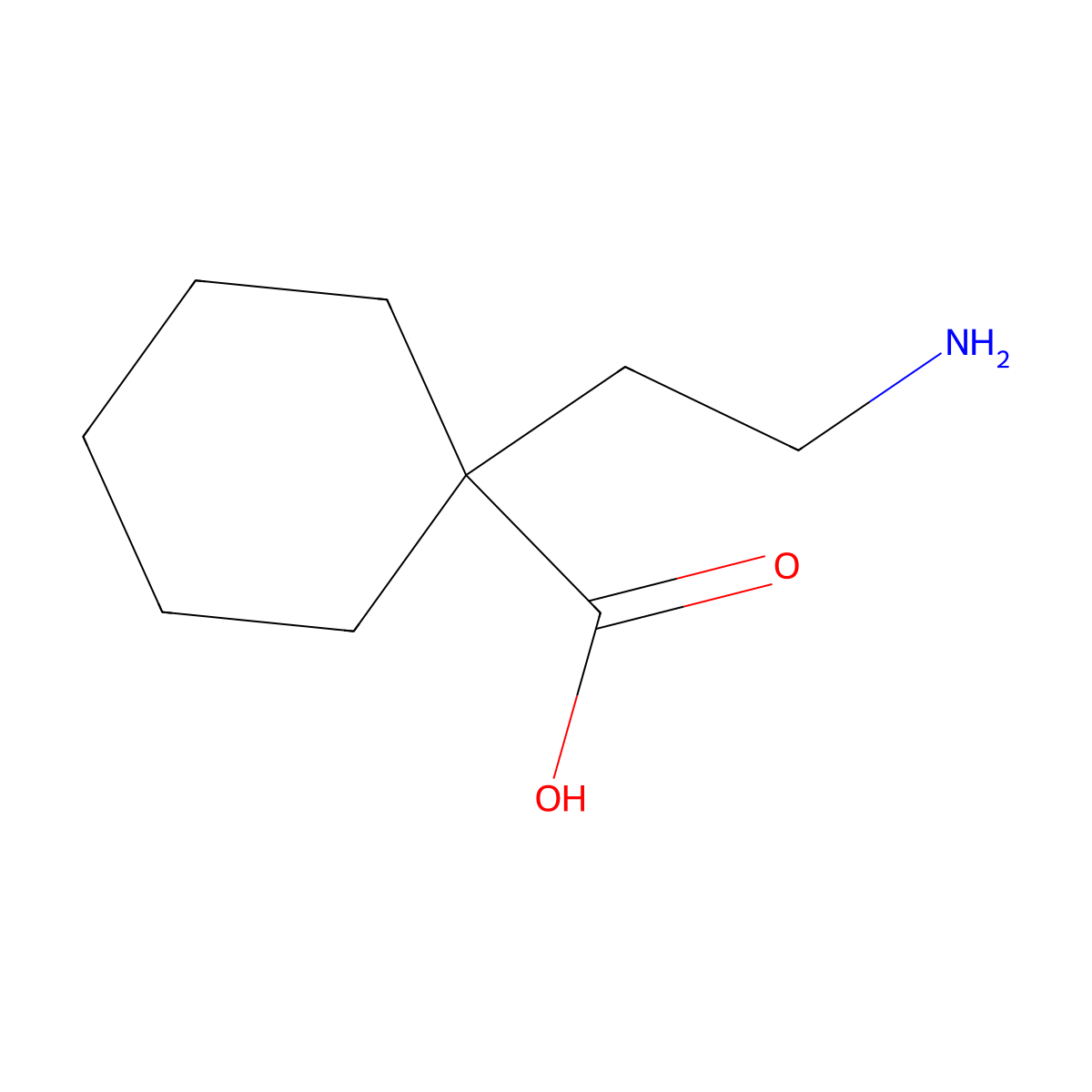 1-(2-aMinoethyl)cyclohexanecarboxylic acid molecular structure, CAS 1378849-36-5