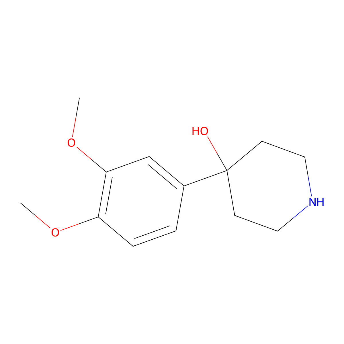 4-(3,4-Dimethoxyphenyl)piperidin-4-ol molecular structure, CAS 137885-47-3