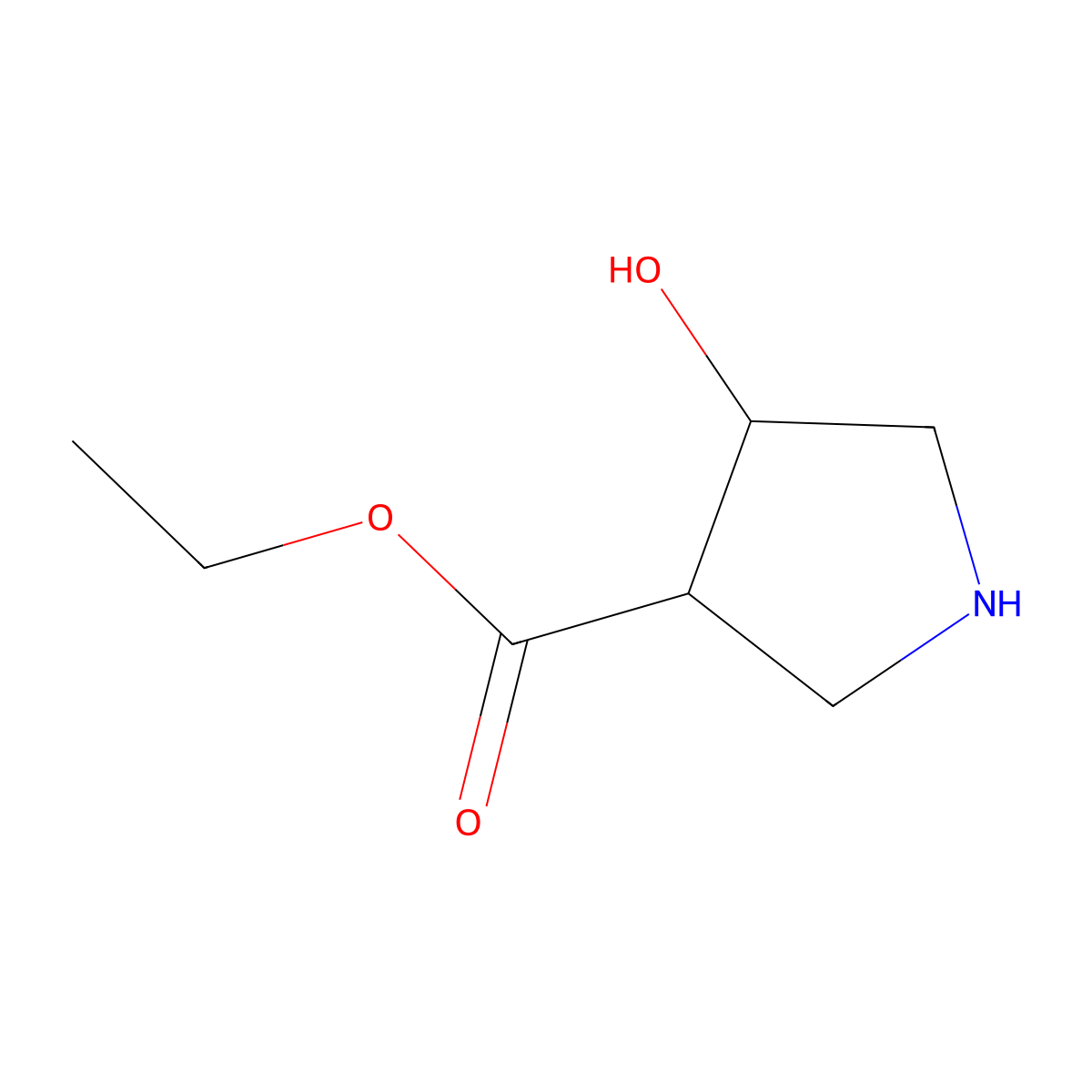 Ethyl 4-hydroxypyrrolidine-3-carboxylate molecular structure, CAS 1378850-15-7