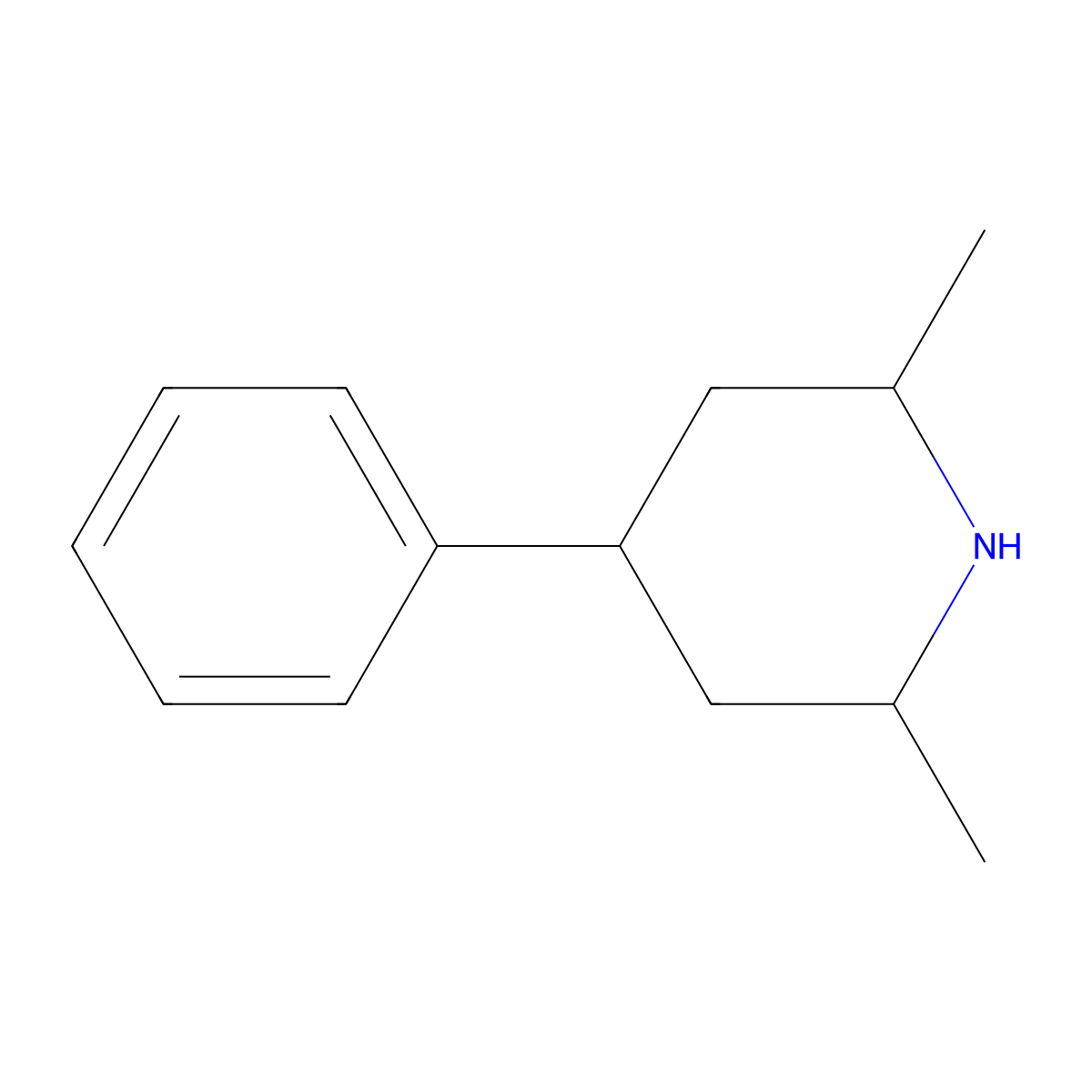 2,6-Dimethyl-4-phenylpiperidine molecular structure, CAS 1378850-79-3
