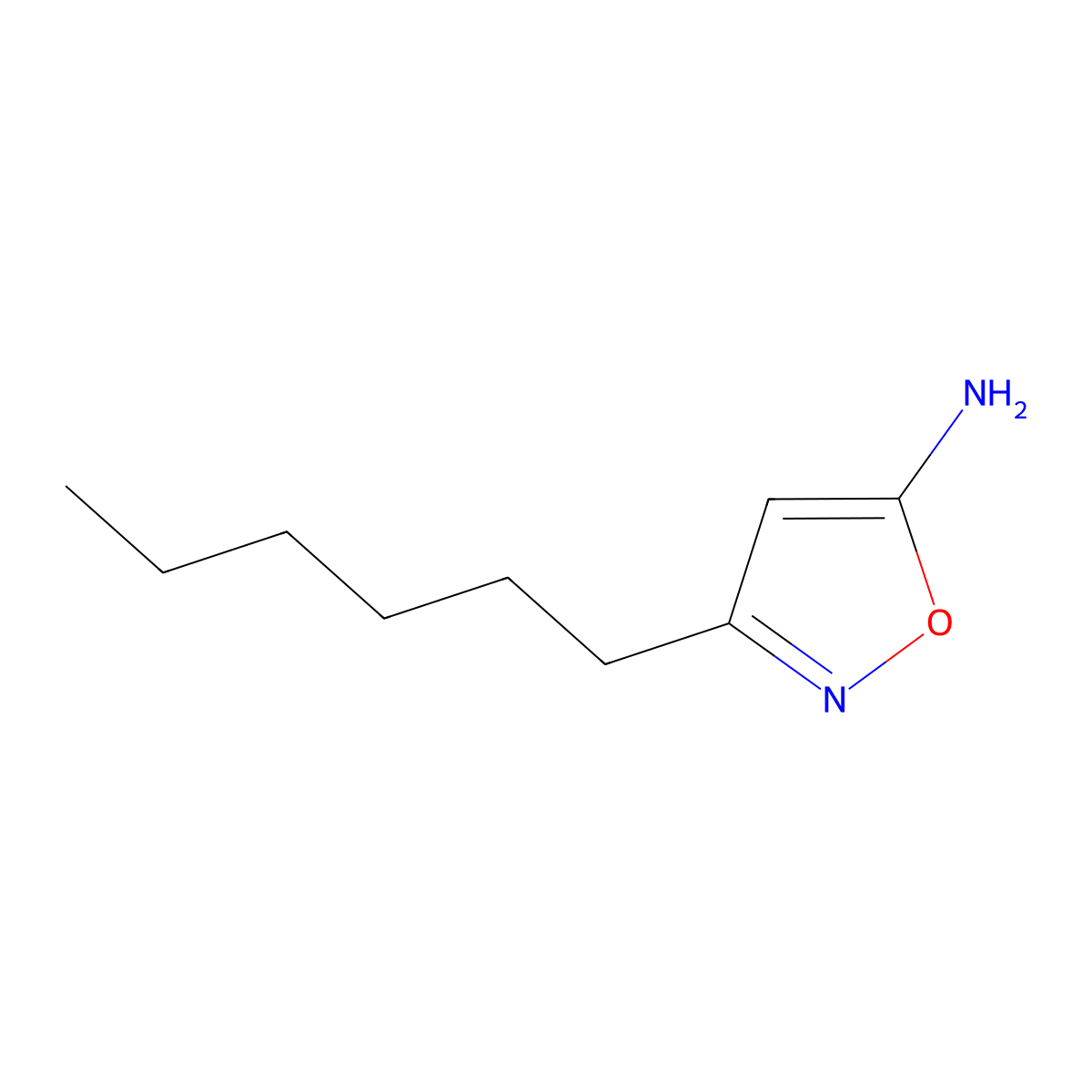 3-Hexyl-1,2-oxazol-5-amine molecular structure, CAS 1378851-83-2