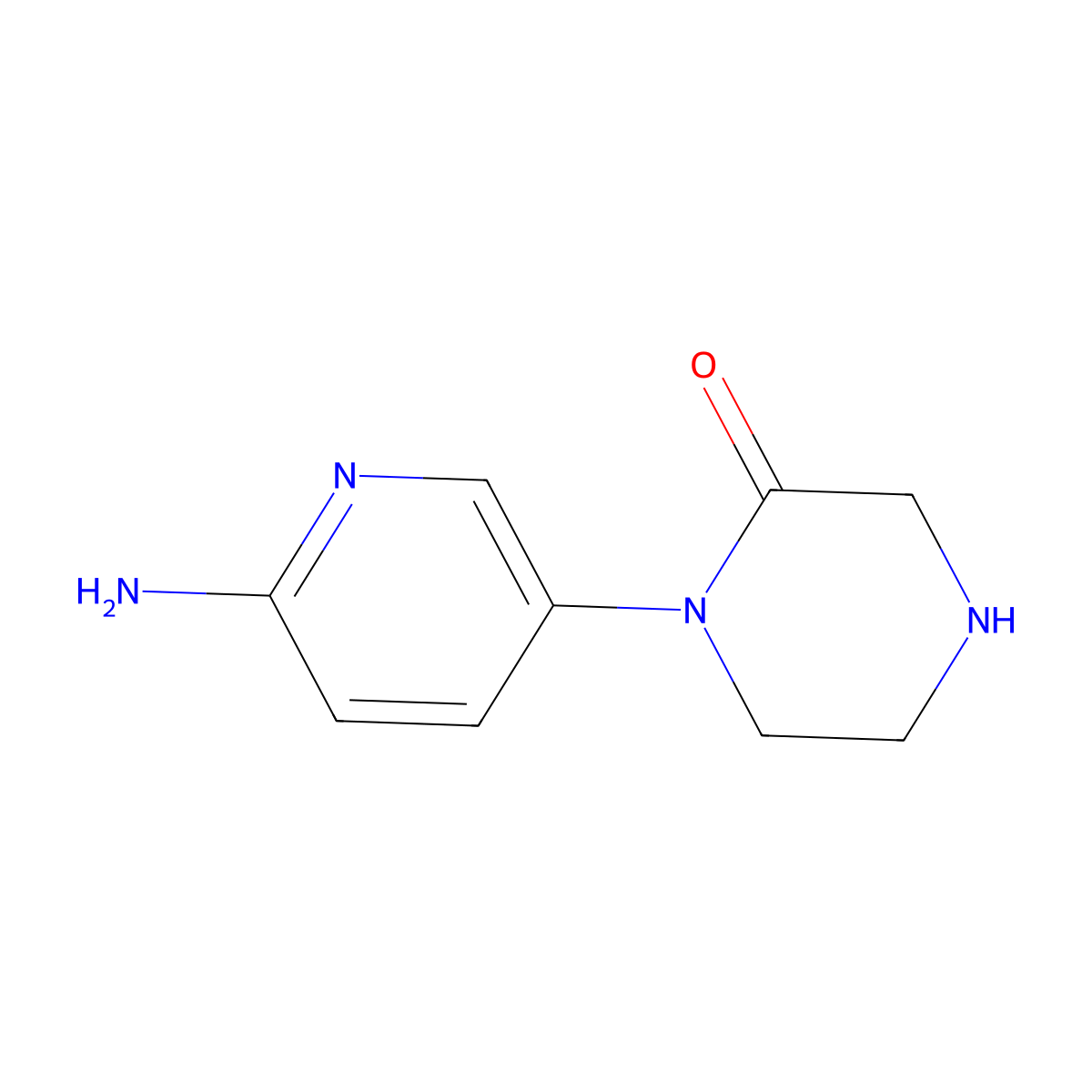 1-(6-Aminopyridin-3-yl)piperazin-2-one molecular structure, CAS 1378851-84-3