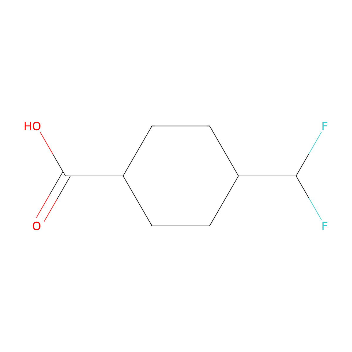 4-(Difluoromethyl)cyclohexane-1-carboxylic acid molecular structure, CAS 1378852-94-8