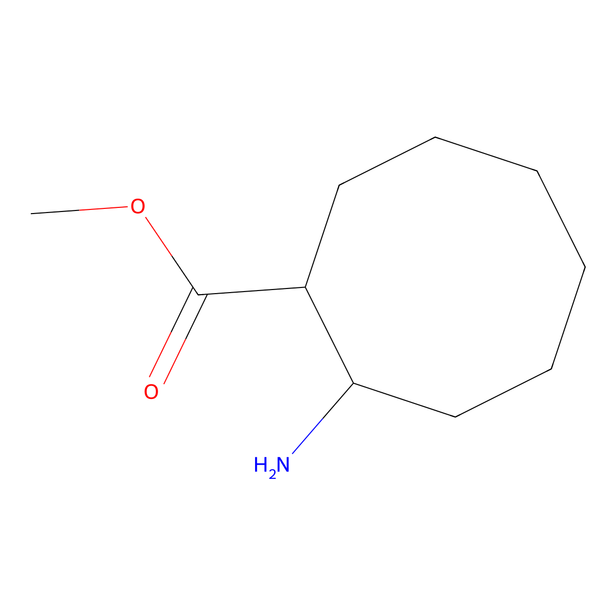Methyl 2-aminocyclooctane-1-carboxylate molecular structure, CAS 1378856-25-7