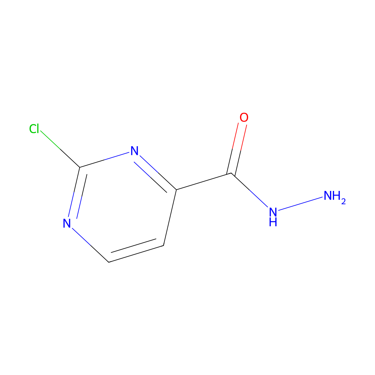 2-Chloropyrimidine-4-carbohydrazide molecular structure, CAS 1378857-75-0