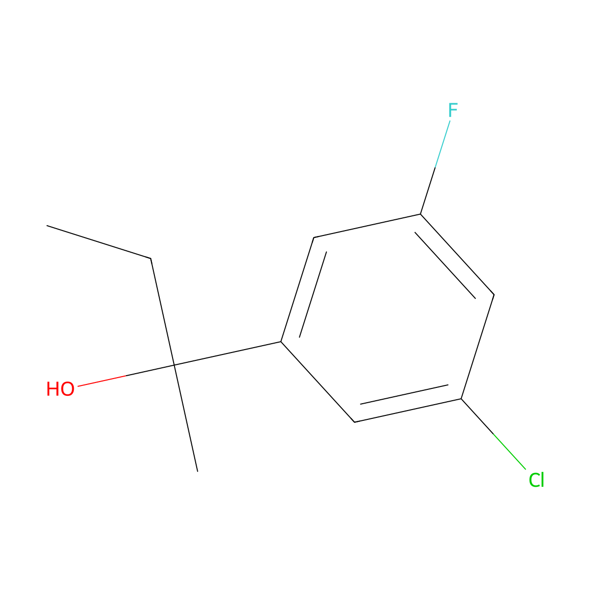 2-(3-Chloro-5-fluorophenyl)butan-2-ol molecular structure, CAS 1378859-70-1