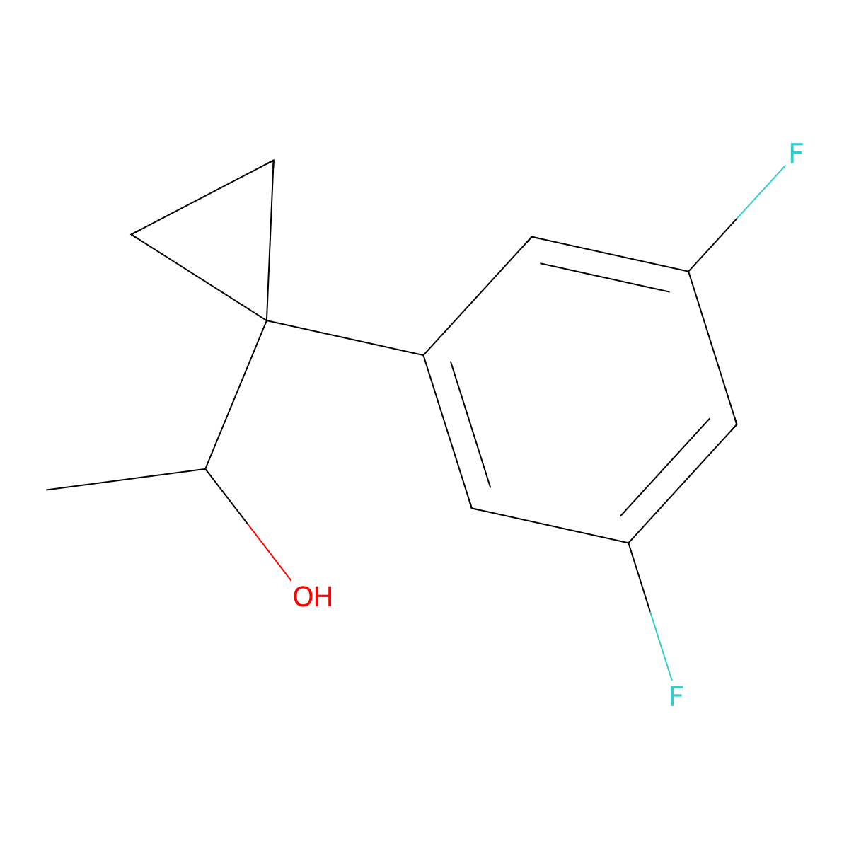 1-[1-(3,5-Difluorophenyl)cyclopropyl]ethan-1-ol molecular structure, CAS 1378859-91-6
