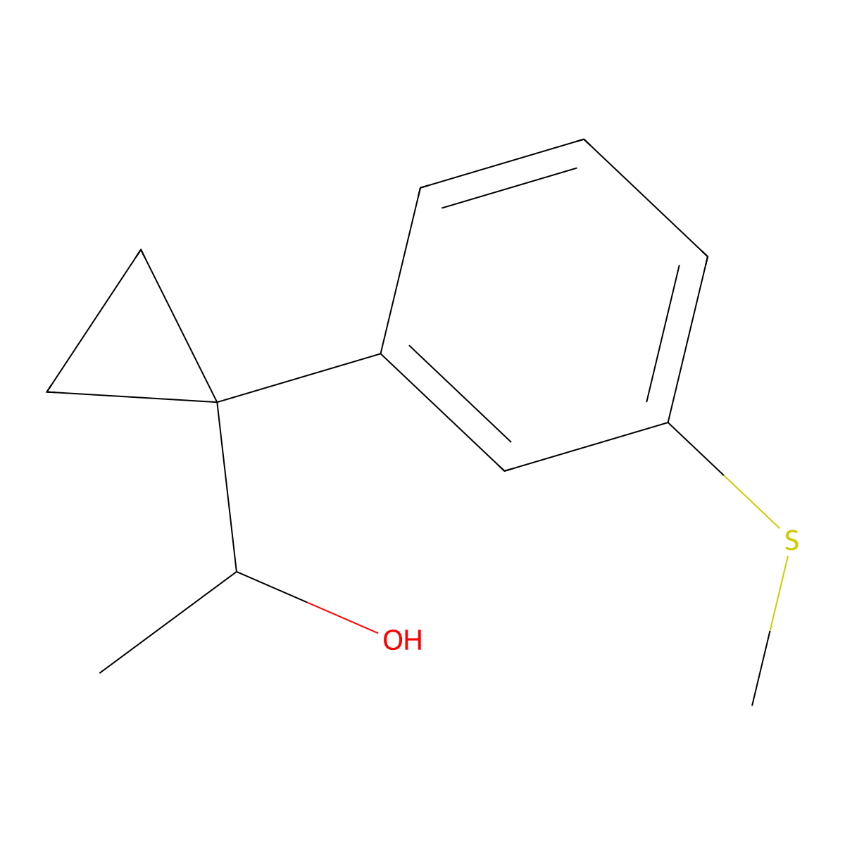 1-(1-(3-(Methylthio)phenyl)cyclopropyl)ethan-1-ol molecular structure, CAS 1378860-00-4