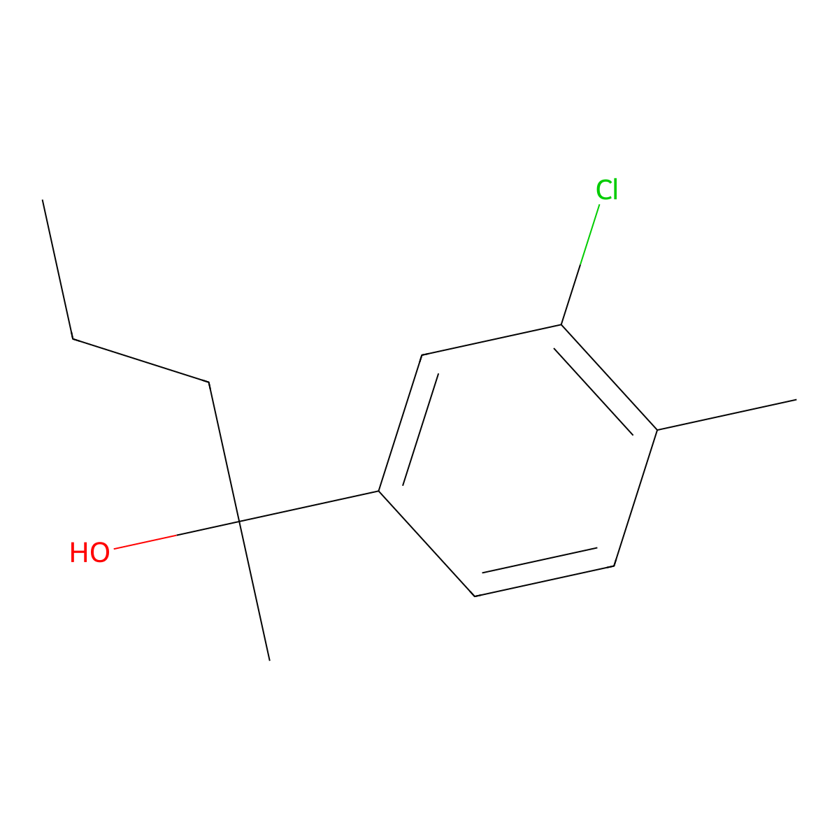 2-(3-Chloro-4-methylphenyl)-2-pentanol molecular structure, CAS 1378860-30-0