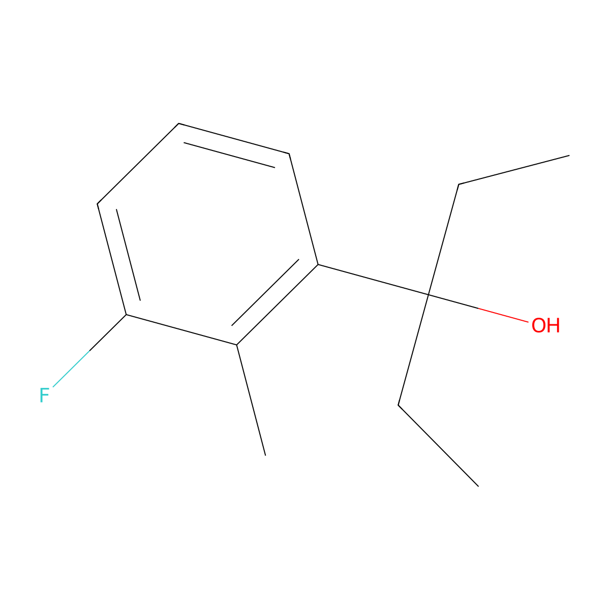 3-(3-Fluoro-2-methylphenyl)-3-pentanol molecular structure, CAS 1378860-35-5