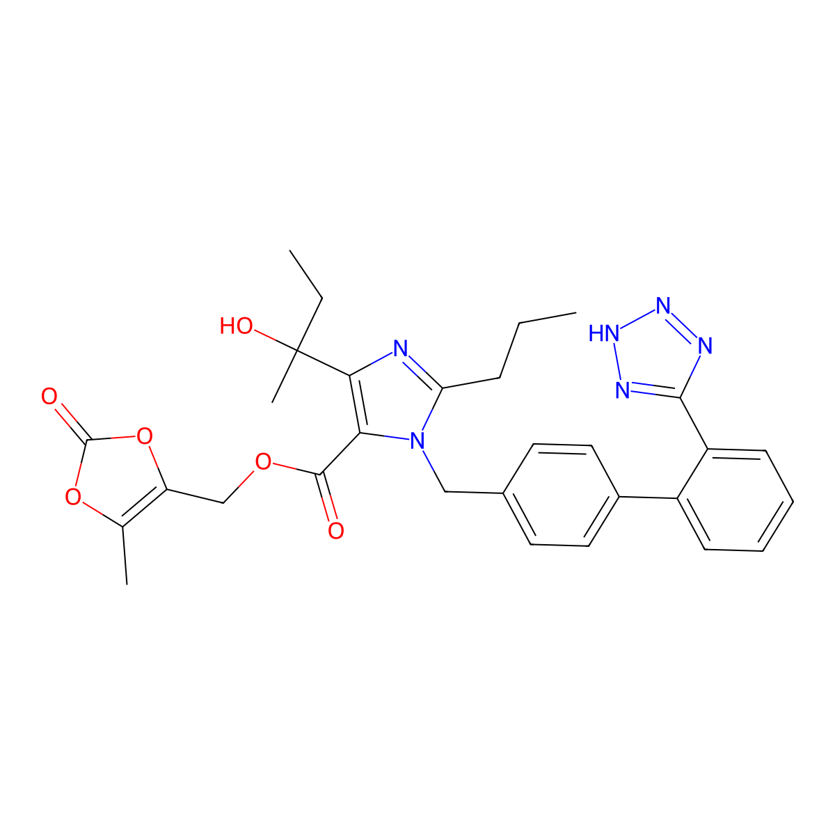 Ethyl Olmesartan Medoxomil molecular structure, CAS 1378863-74-1