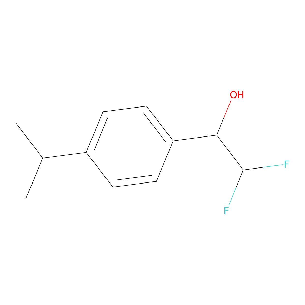 2,2-Difluoro-1-[4-(propan-2-yl)phenyl]ethan-1-ol molecular structure, CAS 1378863-82-1