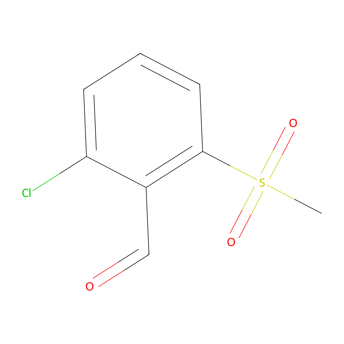2-Chloro-6-methanesulfonylbenzaldehyde molecular structure, CAS 1378864-51-7