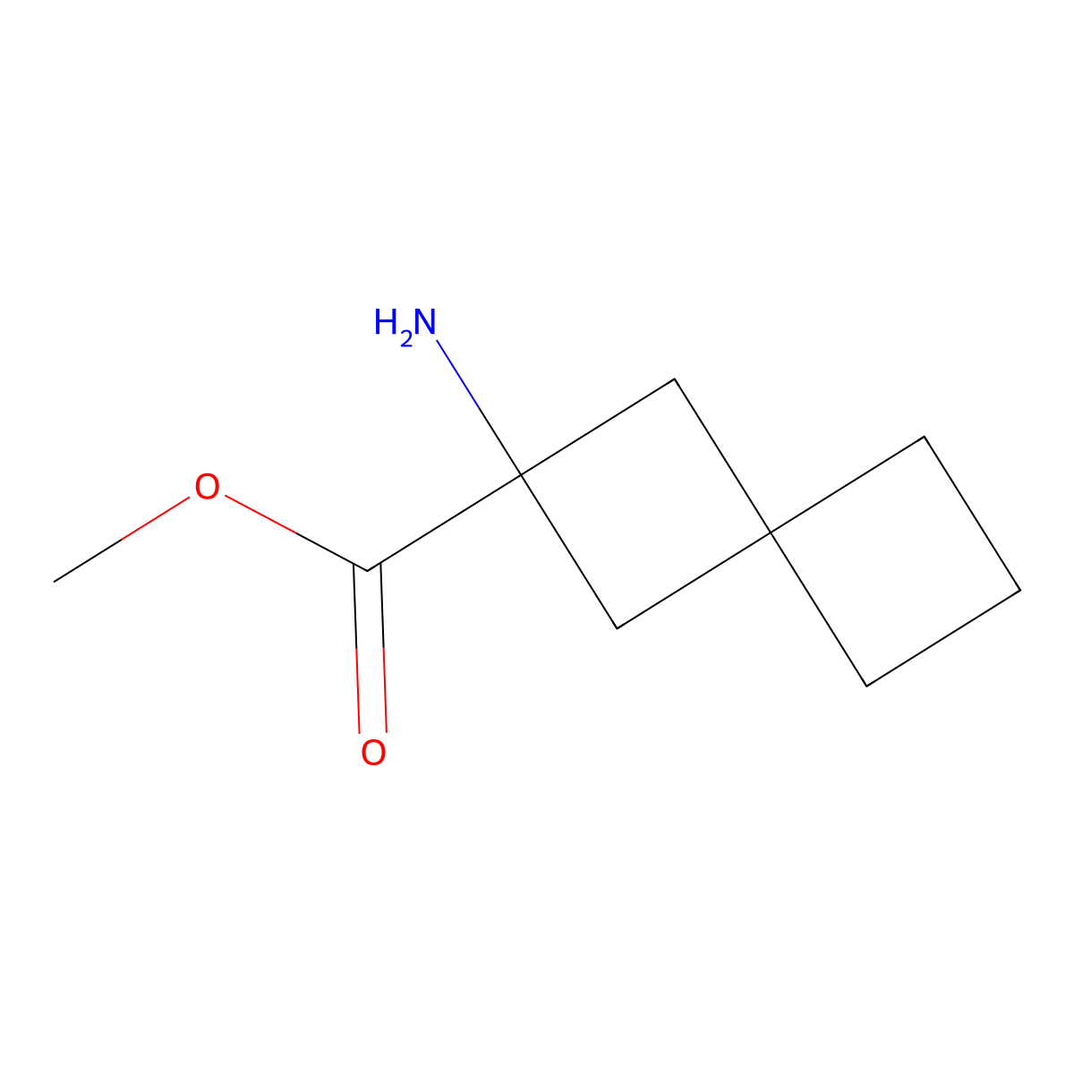 Methyl 2-aminospiro[3.3]heptane-2-carboxylate molecular structure, CAS 1378864-59-5