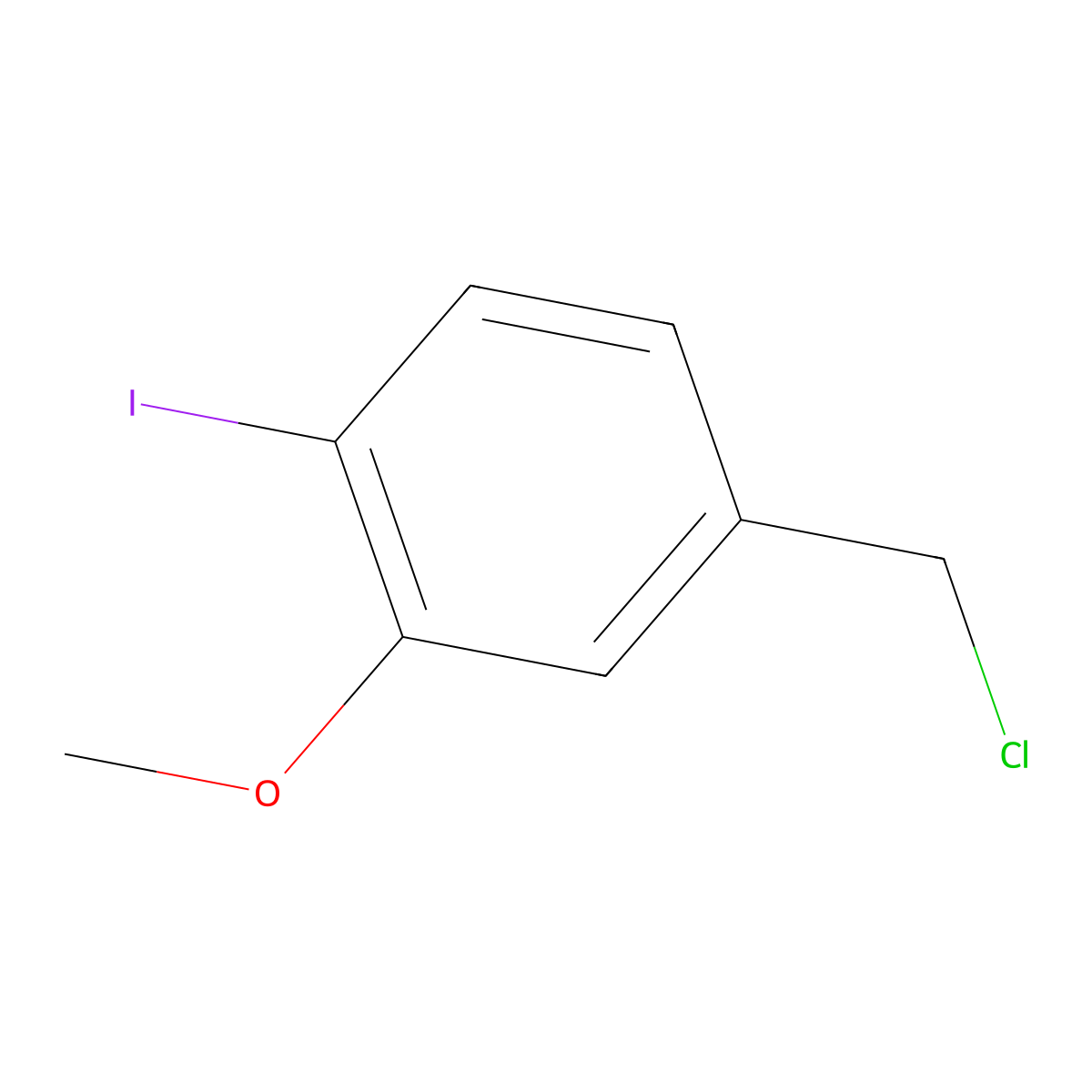 4-(Chloromethyl)-1-iodo-2-methoxybenzene molecular structure, CAS 1378864-63-1