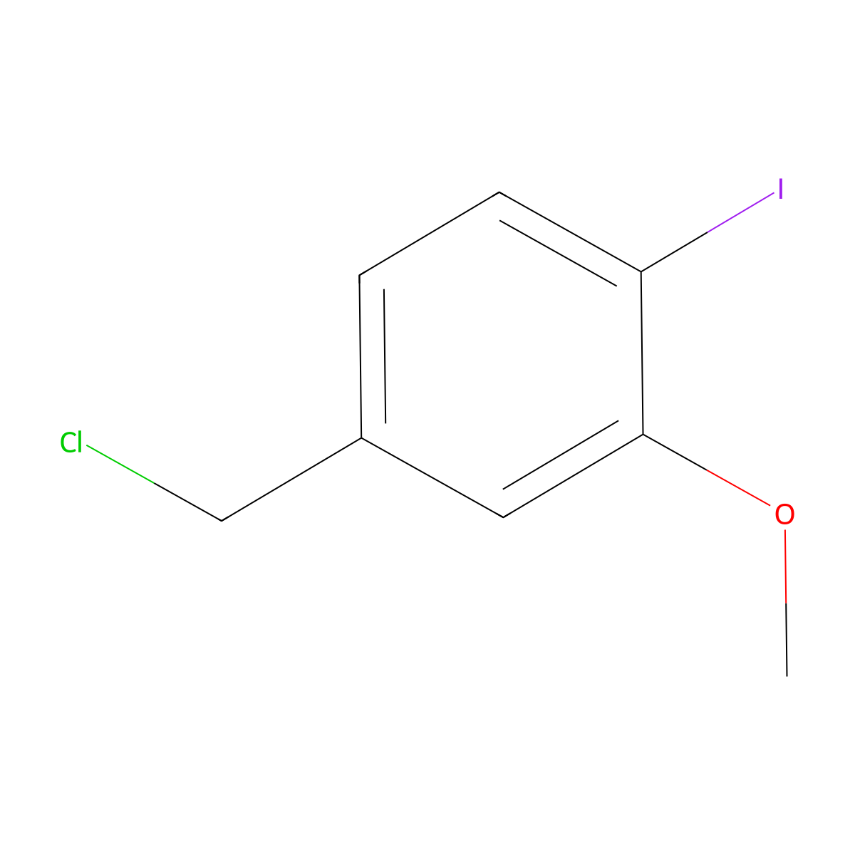 4-(Chloromethyl)-1-iodo-2-methoxybenzene molecular structure, CAS 1378864-63-1