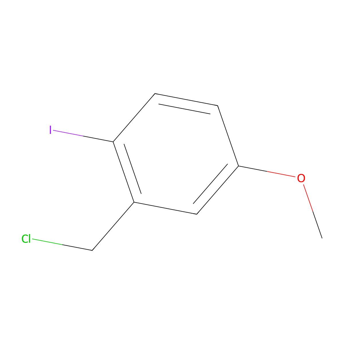 2-(Chloromethyl)-1-iodo-4-methoxybenzene molecular structure, CAS 1378864-79-9