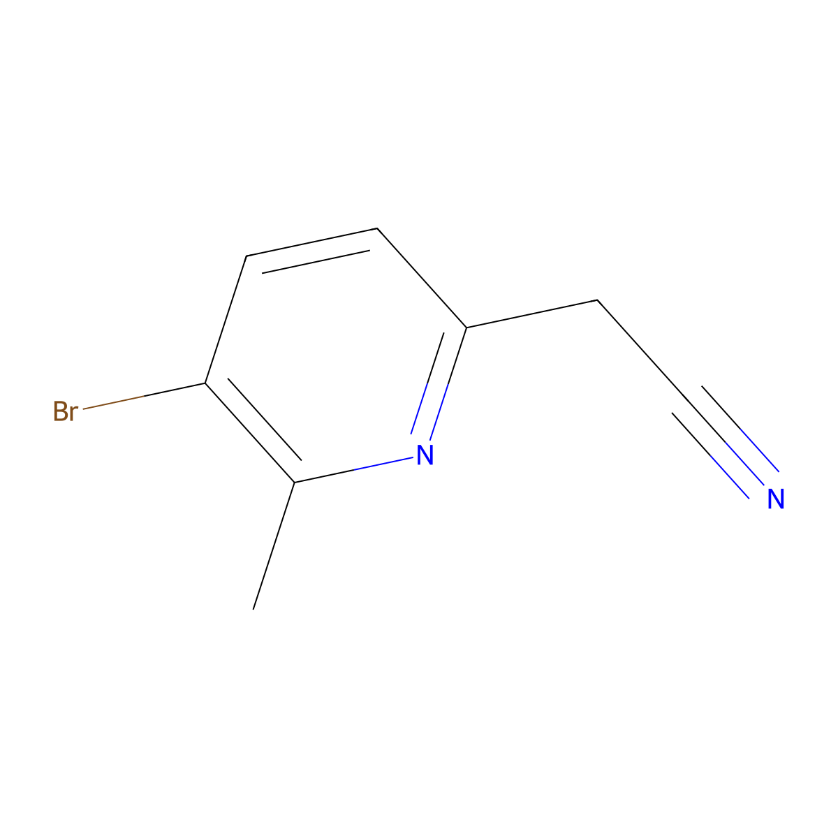 5-Bromo-6-methyl-2-pyridineacetonitrile molecular structure, CAS 1378865-08-7