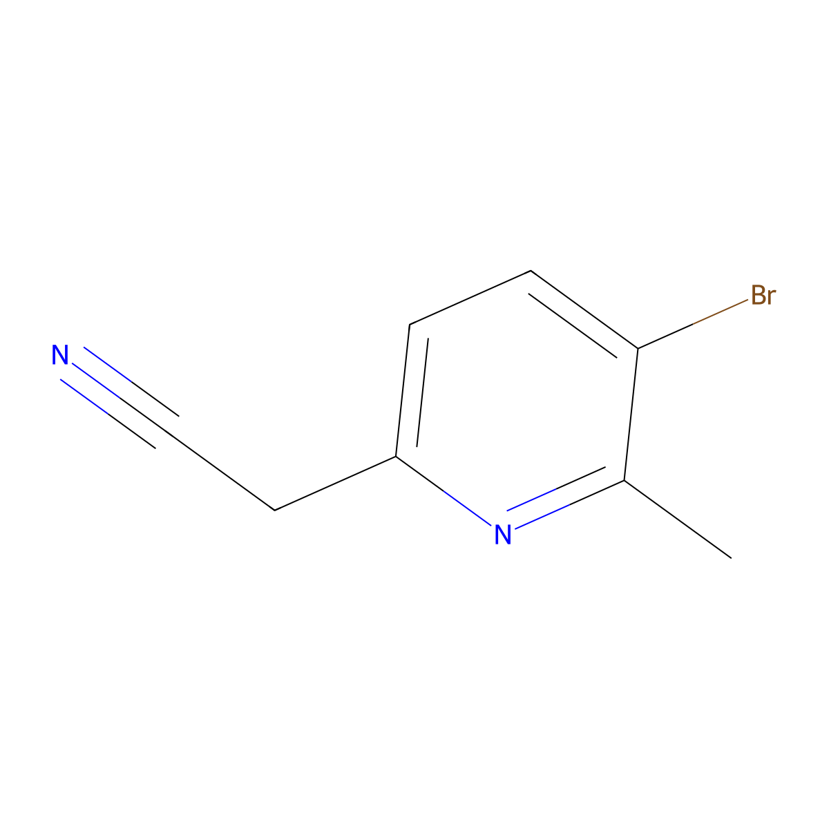 5-Bromo-6-methyl-2-pyridineacetonitrile molecular structure, CAS 1378865-08-7
