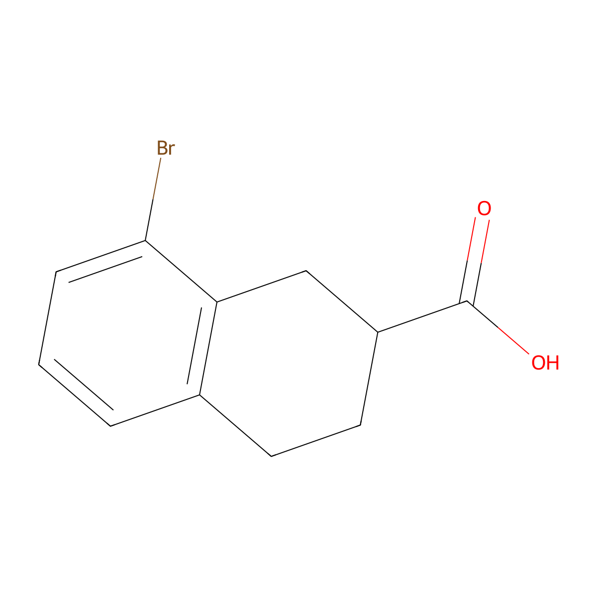 8-Bromo-1,2,3,4-tetrahydronaphthalene-2-carboxylic acid molecular structure, CAS 1378865-20-3