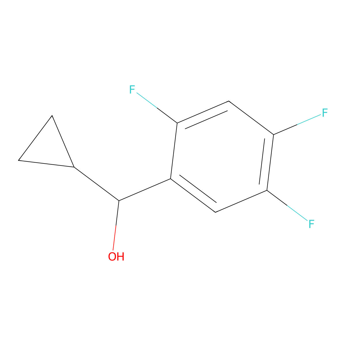 alpha-Cyclopropyl-2,4,5-trifluorobenZenemethanol molecular structure, CAS 1378865-22-5