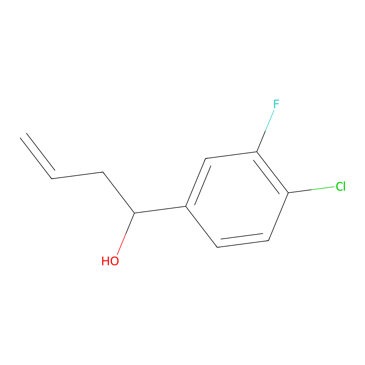 1-(4-Chloro-3-fluorophenyl)but-3-en-1-ol molecular structure, CAS 1378865-28-1
