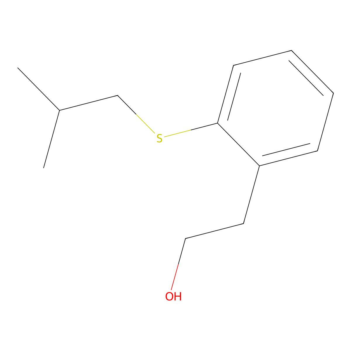 2-(iso-Butylthio)phenethyl alcohol molecular structure, CAS 1378865-37-2