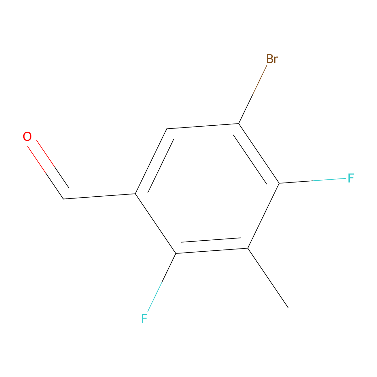 5-Bromo-2,4-difluoro-3-methylbenzaldehyde molecular structure, CAS 1378865-38-3