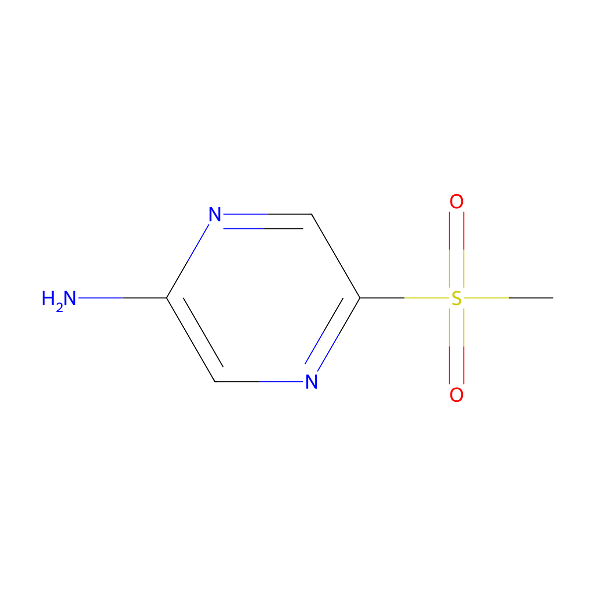 5-Methanesulfonylpyrazin-2-amine molecular structure, CAS 1378865-45-2