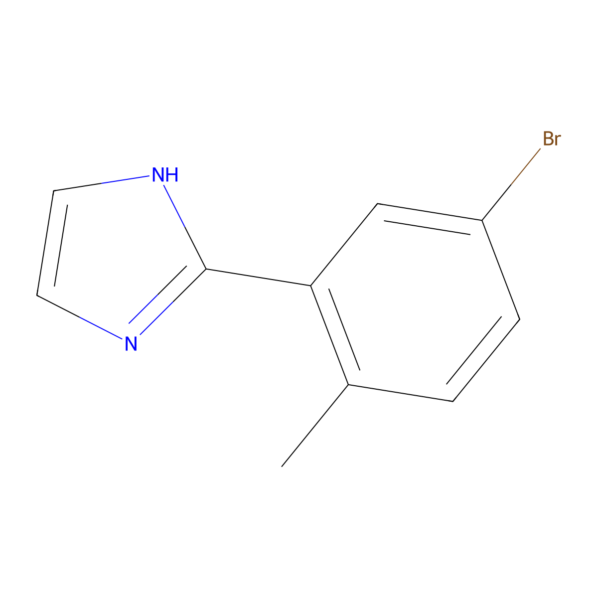 2-(5-Bromo-2-methylphenyl)-1H-imidazole molecular structure, CAS 1378865-47-4