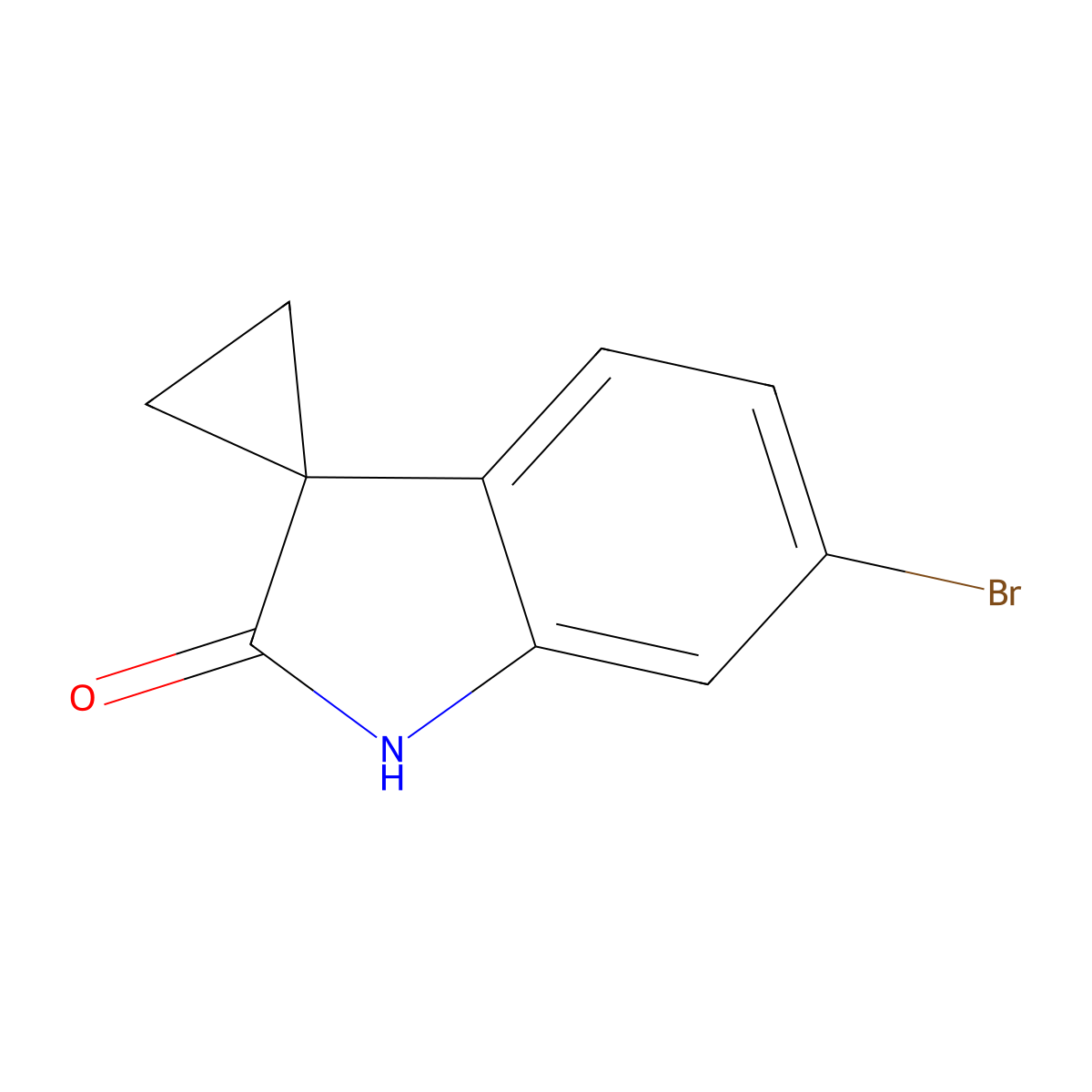 6'-Bromo-1',2'-dihydrospiro[cyclopropane-1,3'-indole]-2'-one molecular structure, CAS 1378865-57-6