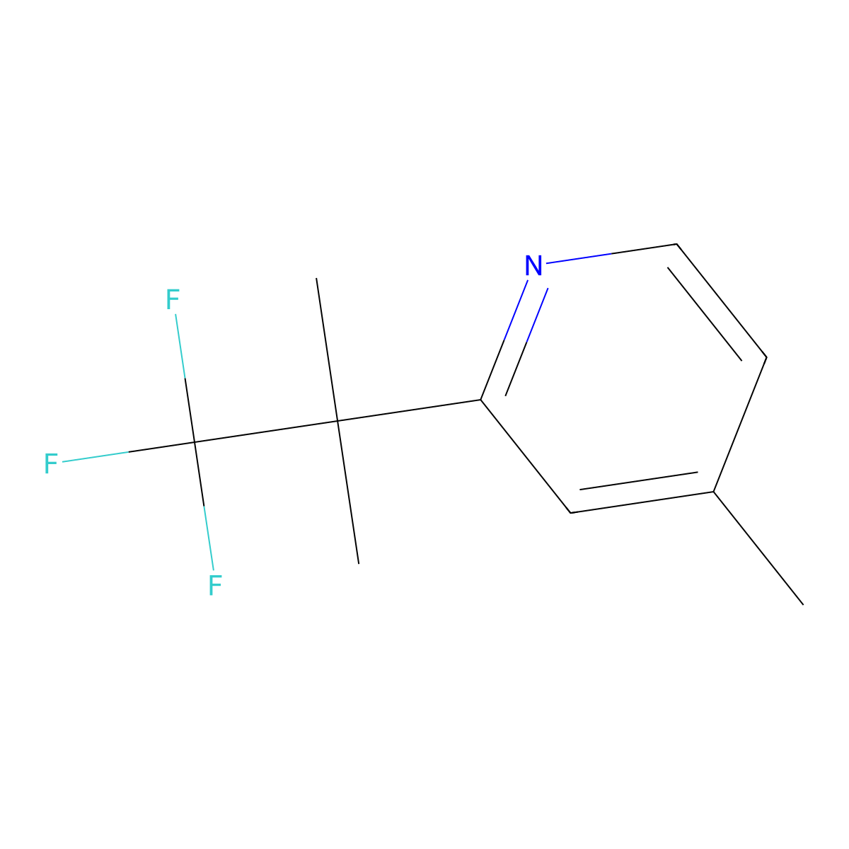 4-Methyl-2-(2,2,2-trifluoro-1,1-dimethylethyl)pyridine molecular structure, CAS 1378865-93-0