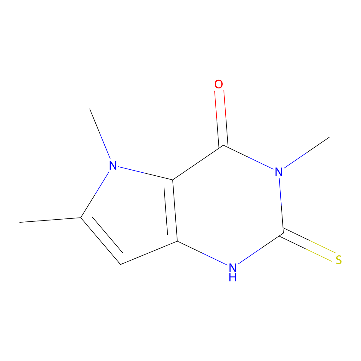 3,5,6-trimethyl-2-sulfanylidene-1H,2H,3H,4H,5H-pyrrolo[3,2-d]pyrimidin-4-one molecular structure, CAS 1378866-18-2