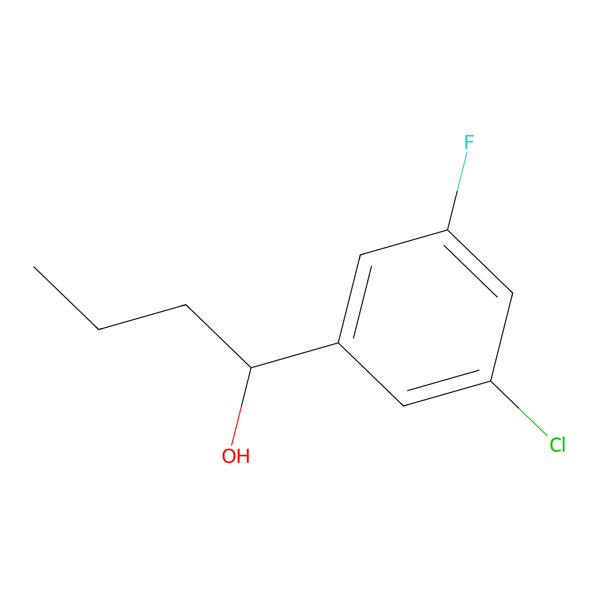 1-(3-Chloro-5-fluorophenyl)-1-butanol molecular structure, CAS 1378866-23-9