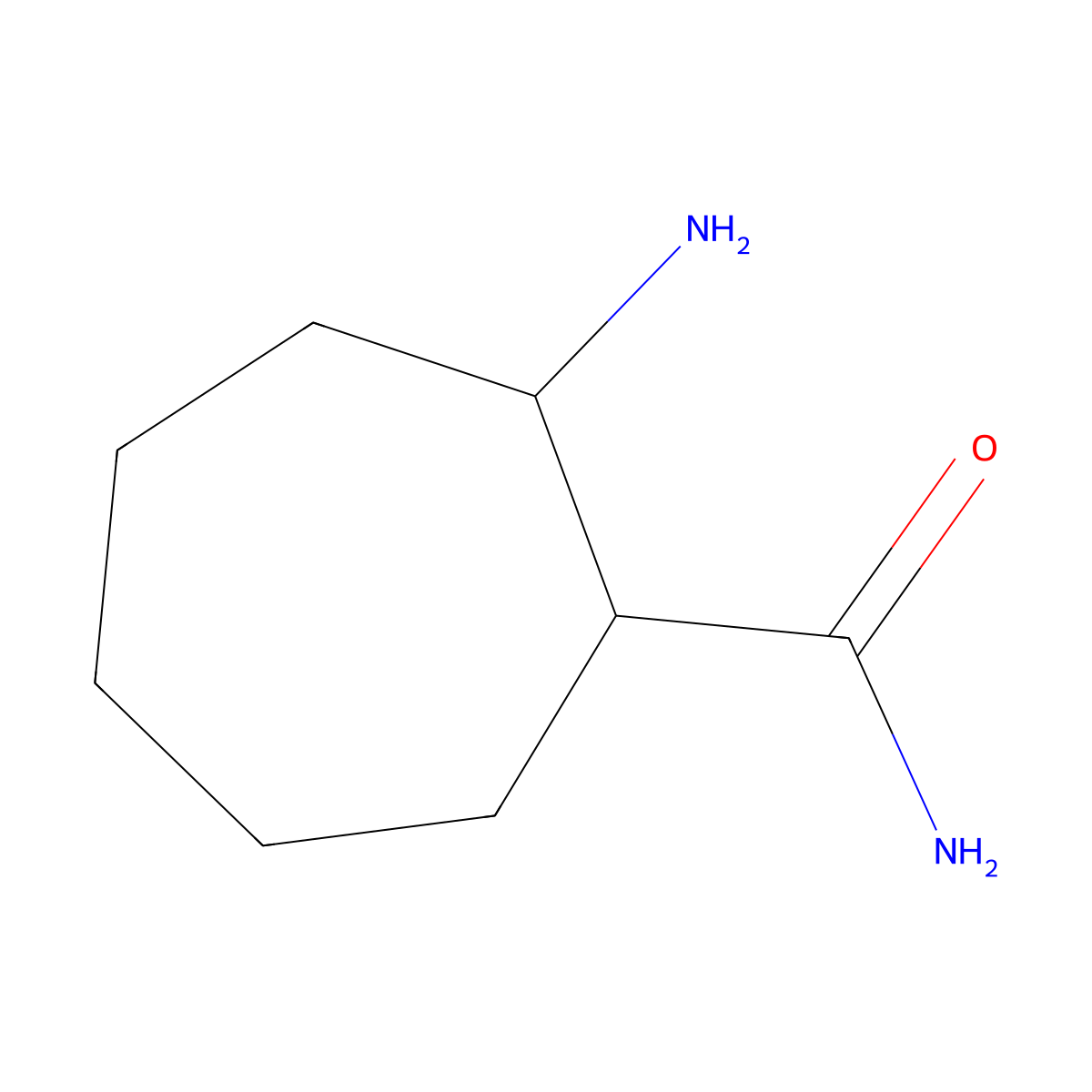 2-Aminocycloheptane-1-carboxamide molecular structure, CAS 1378866-40-0