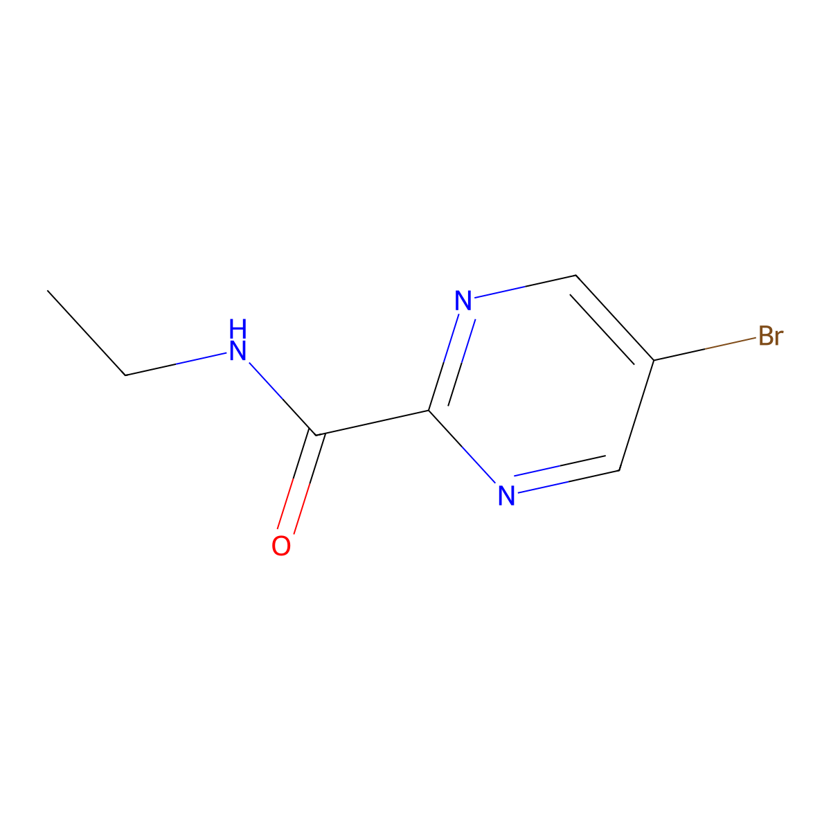 5-Bromo-N-ethylpyrimidine-2-carboxamide molecular structure, CAS 1378866-45-5