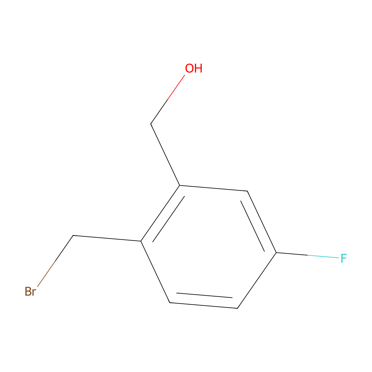 (2-(Bromomethyl)-5-fluorophenyl)methanol molecular structure, CAS 1378867-14-1