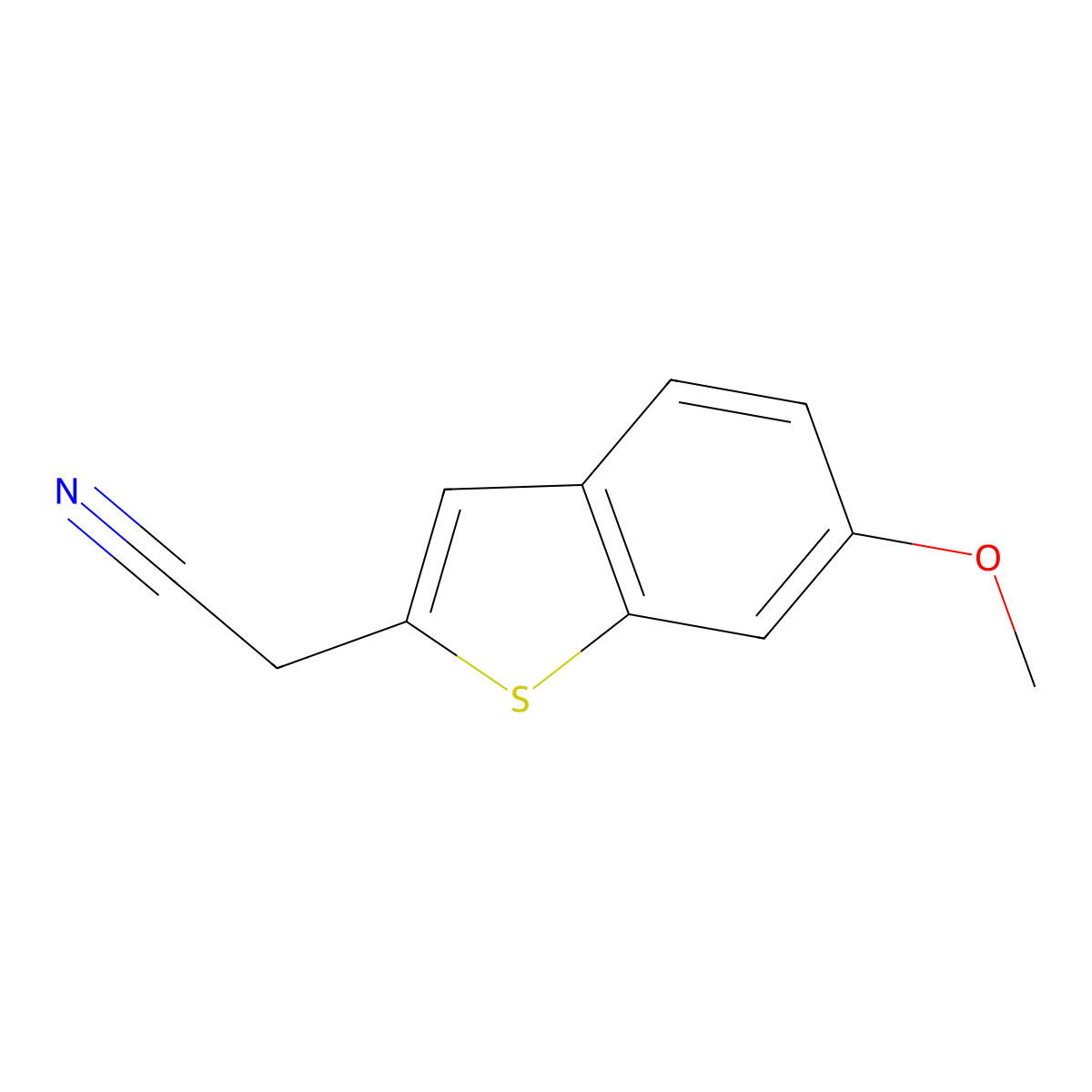 2-(6-Methoxy-1-benzothiophen-2-yl)acetonitrile molecular structure, CAS 1378867-28-7