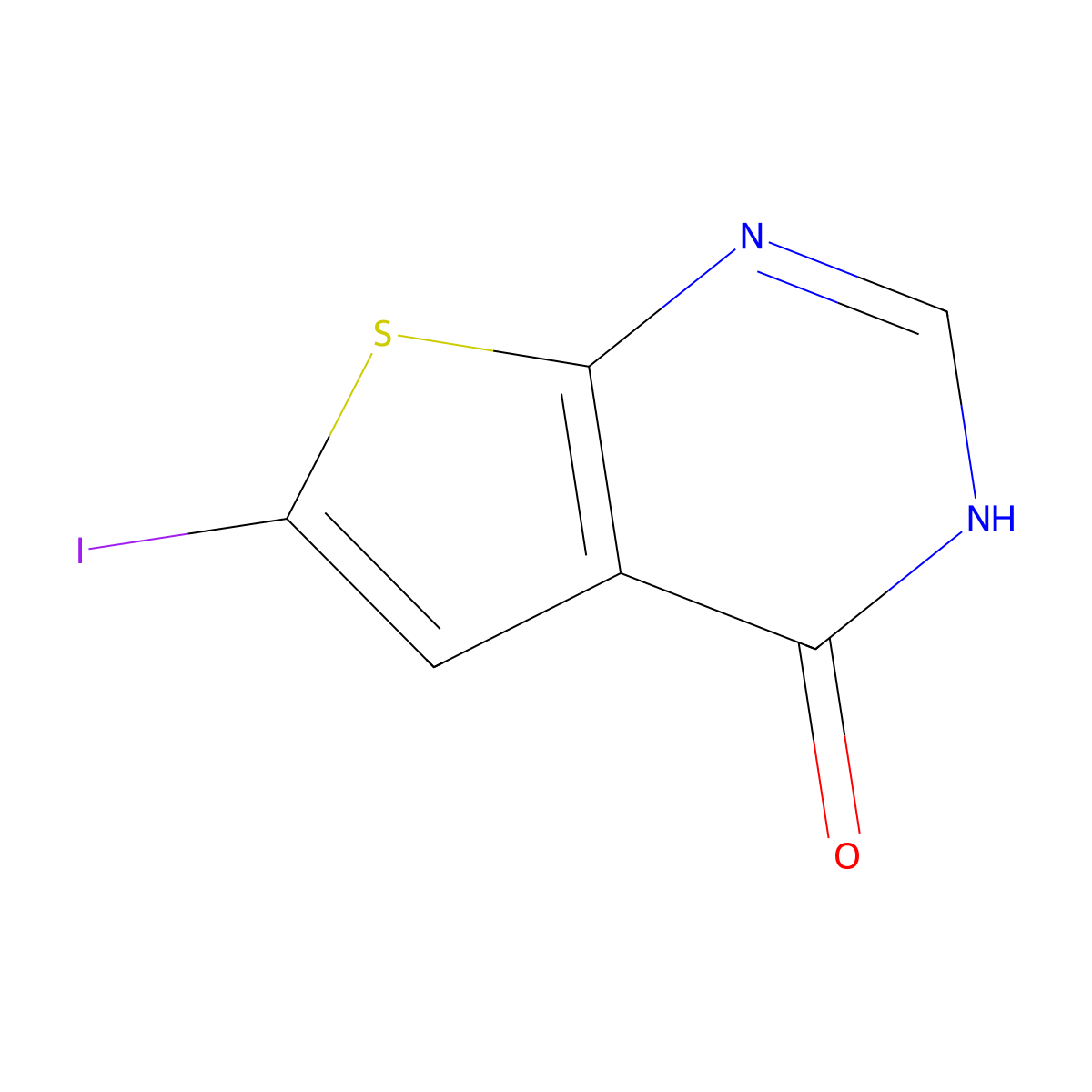 6-iodo-1H,4H-thieno(2,3-d)pyrimidin-4-one molecular structure, CAS 1378867-62-9