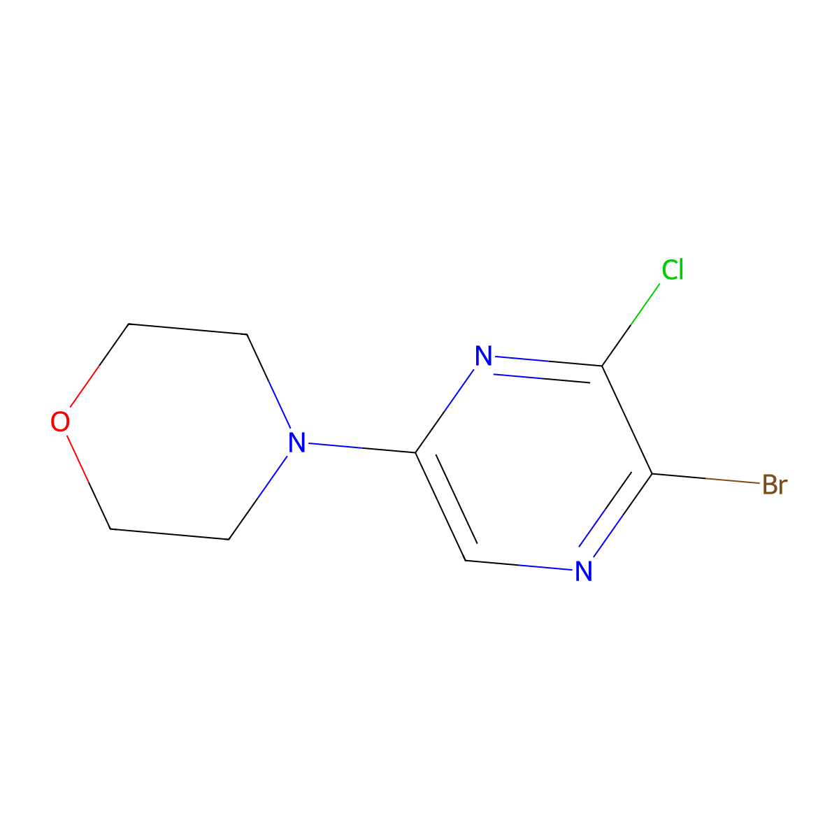 4-(5-Bromo-6-chloropyrazin-2-yl)morpholine molecular structure, CAS 1378867-78-7