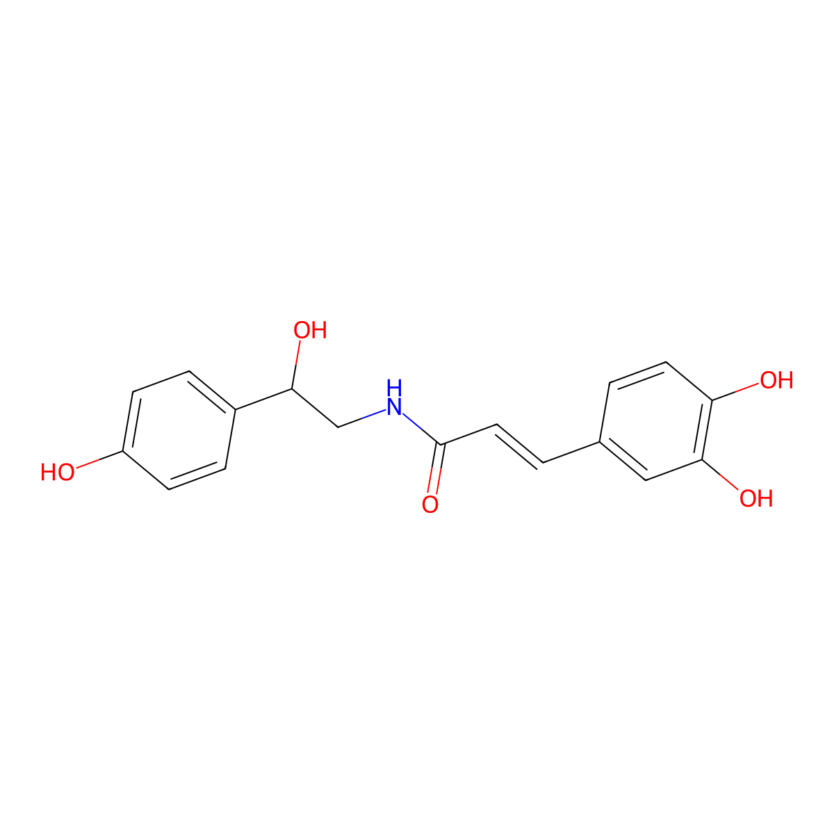 N-trans-caffeoyloctopamine molecular structure, CAS 1378868-10-0