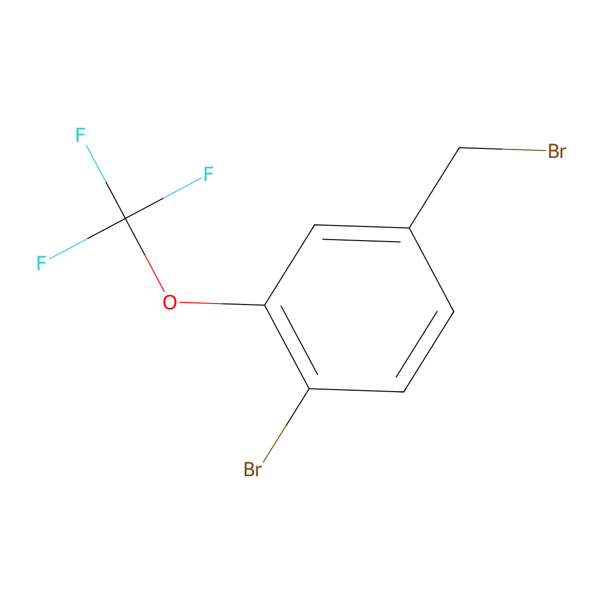 4-Bromo-3-(trifluoromethoxy)benzyl bromide molecular structure, CAS 1378869-35-2