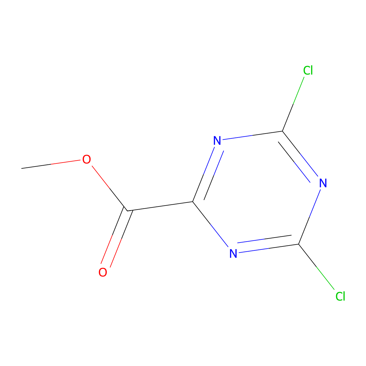 Methyl 4,6-dichloro-1,3,5-triazine-2-carboxylate molecular structure, CAS 1378873-28-9