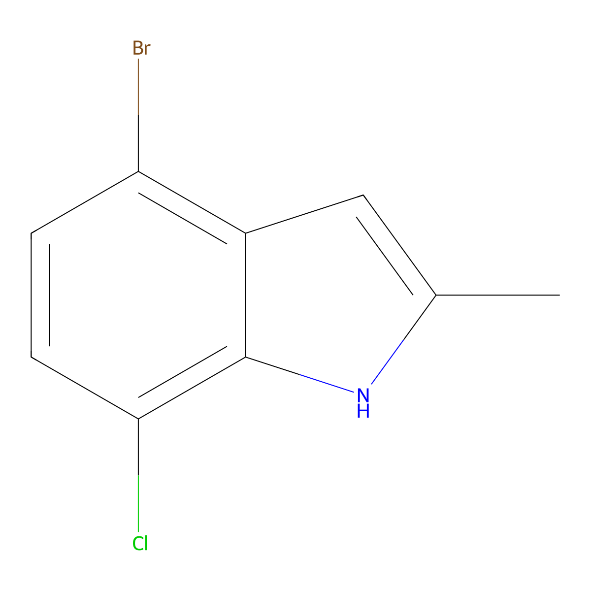 4-bromo-7-chloro-2-methyl-1H-indole molecular structure, CAS 1378873-53-0
