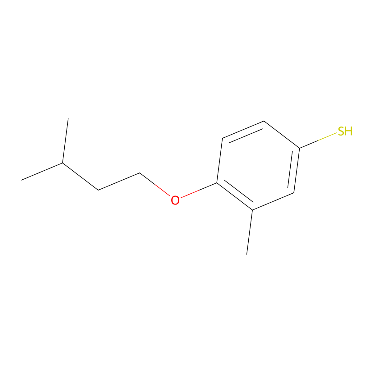 3-Methyl-4-iso-pentoxythiophenol molecular structure, CAS 1378873-65-4